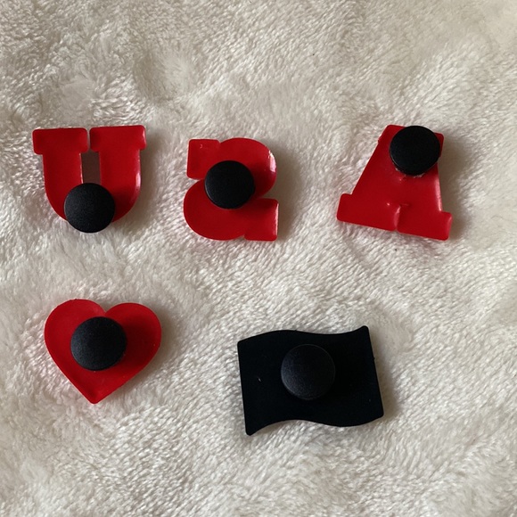 Set of 5 Patriotic America Charms for Shoes NEW IN PACKAGE 🇺🇸 - Picture 3 of 4